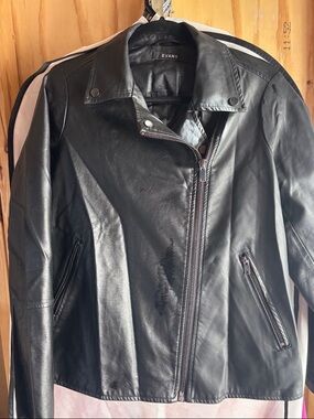 EVANS Black Faux Leather Bomber Jacket